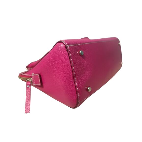 Kate Spade Pink Pebbled Leather Bowling Bag Satchel Vintage - Picture 6 of 12